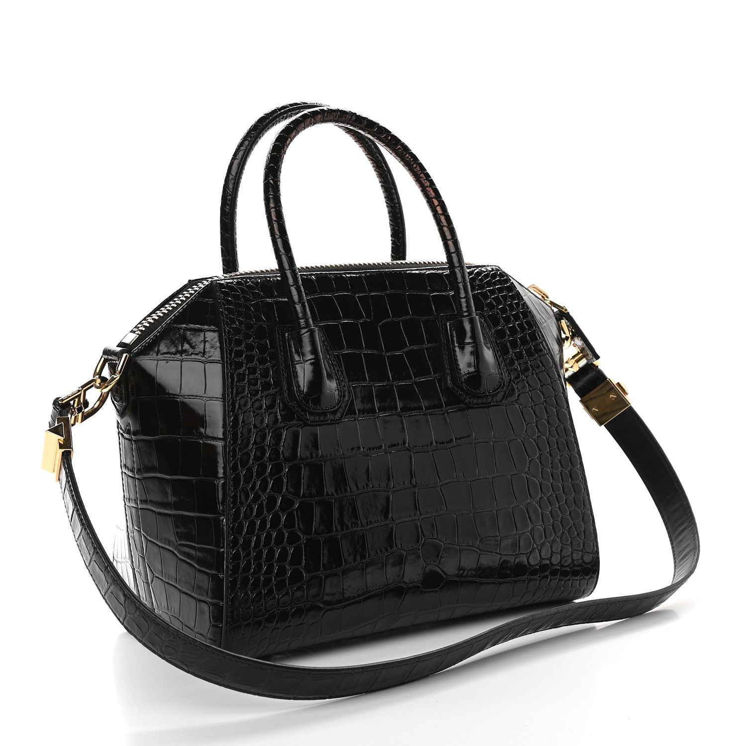 Givenchy Calfskin Crocodile Embossed Small Antigona Black 3 of 14