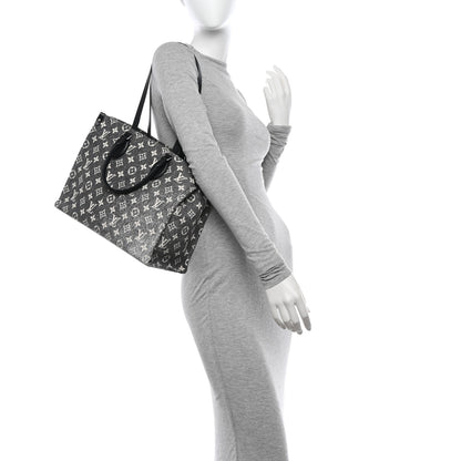 Louis Vuitton Monogram Jacquard Denim Onthego MM Bleu 3 of 10