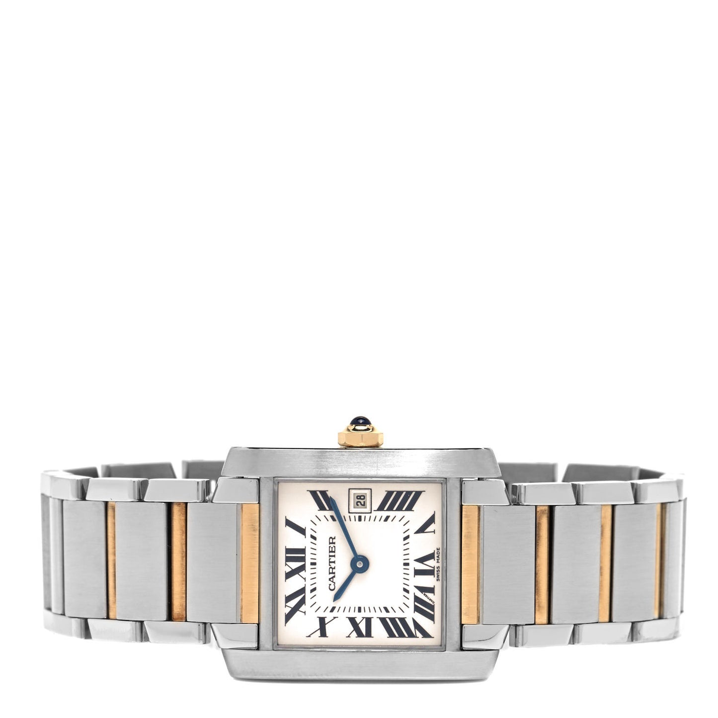 Stainless Steel 18K Yellow Gold 25mm Tank Francaise Quartz Watch