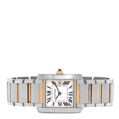 Cartier Stainless Steel 18K Yellow Gold 25mm Tank Francaise Quartz Watch 2 of 4