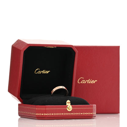 Cartier 18K Pink Gold Diamond 4mm LOVE Wedding Band Ring 56 7.5 5 of 5