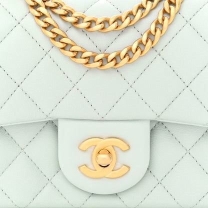 Chanel Lambskin Quilted Mini Sweet Camellia Flap Light Blue 8 of 10