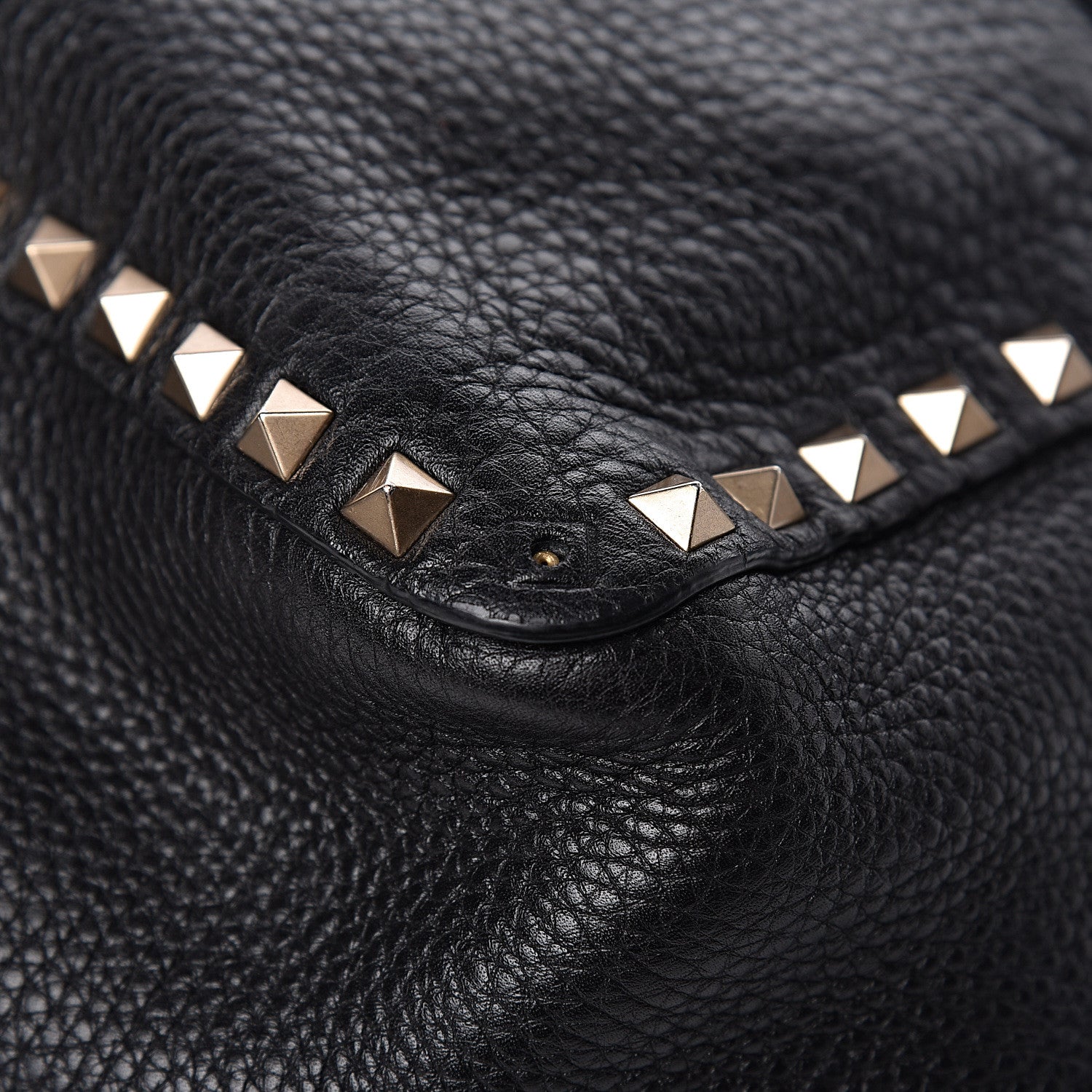 Valentino Garavani Grained Calfskin Tribal Large Rockstud Rolling Crossbody Tote Black 14 of 17