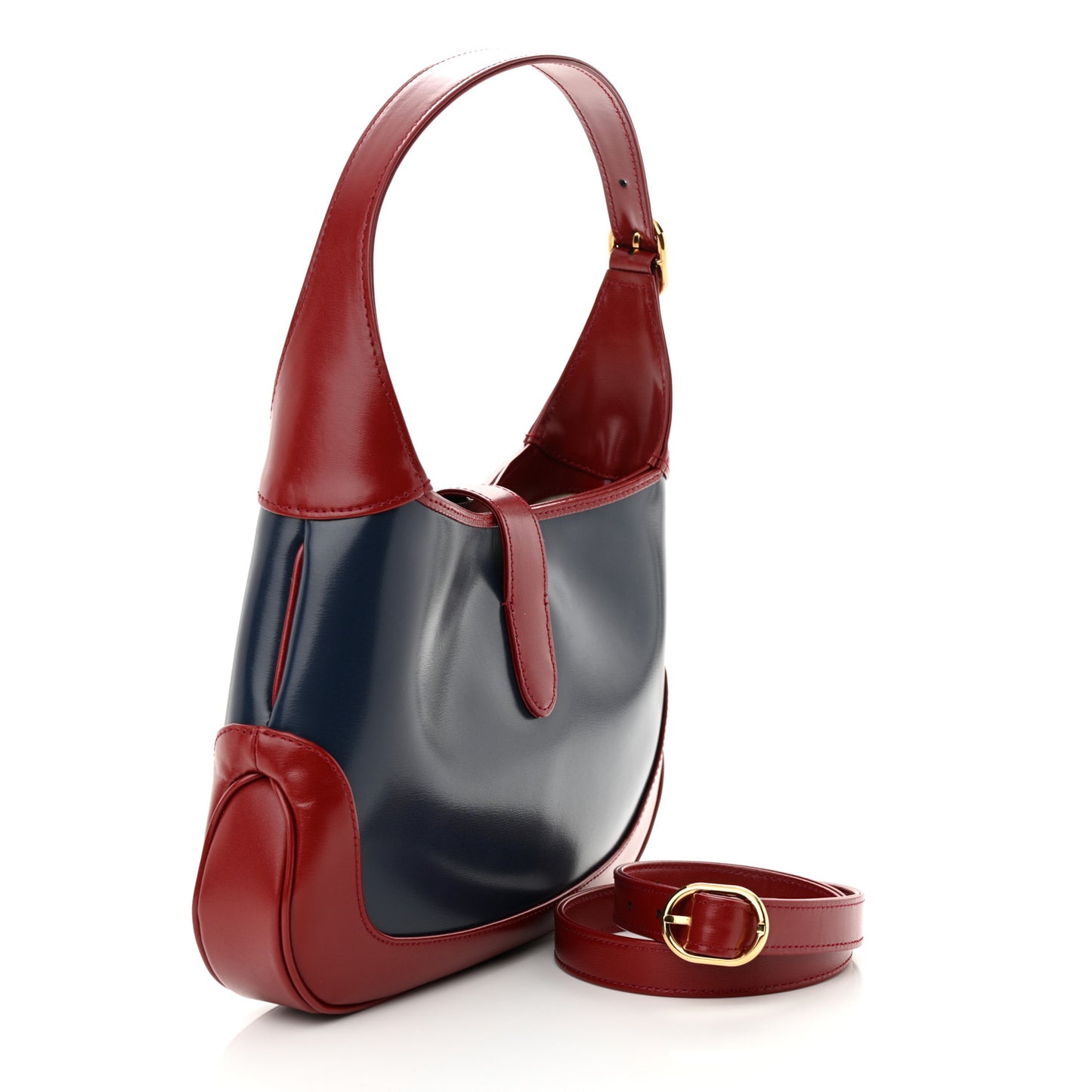 Boarded Dyana Lux Calfskin Bi-Color Small Jackie 1961 Hobo Blue Agata New Cherry Red