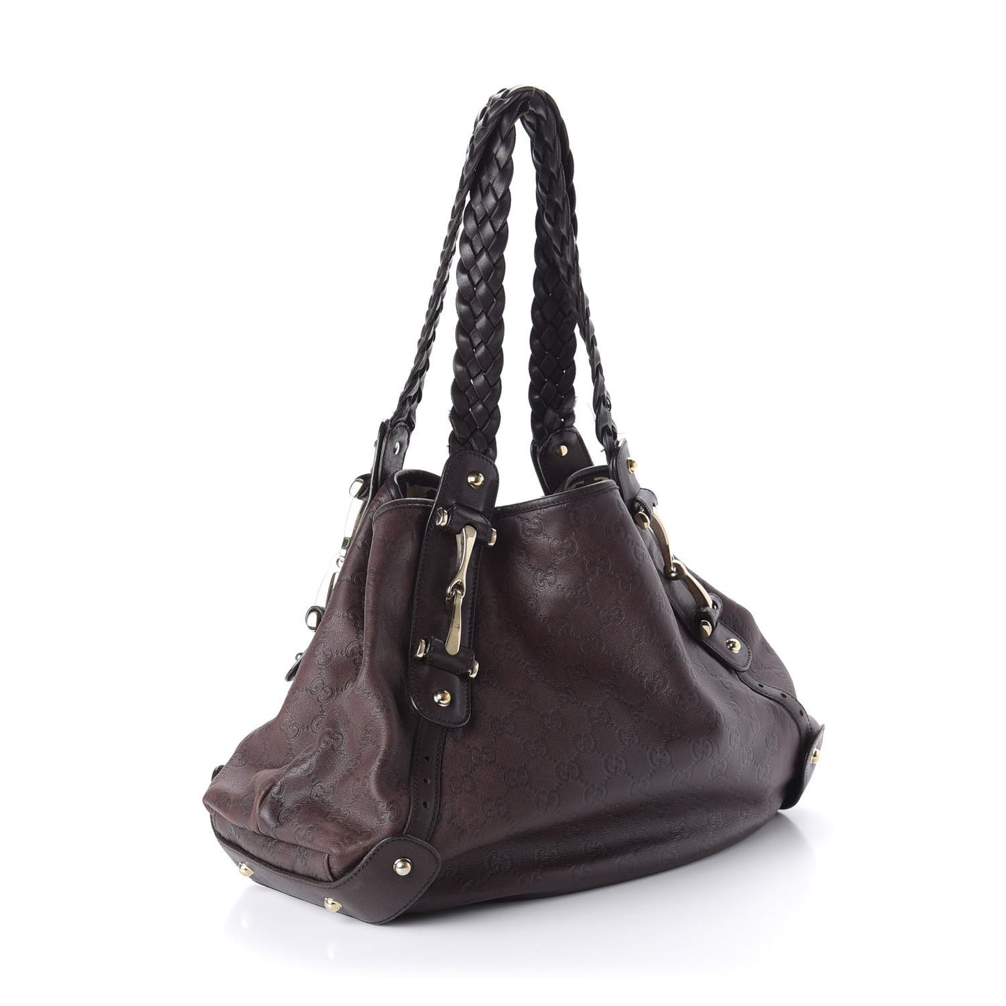 Guccissima Medium Pelham Shoulder Bag Dark Brown