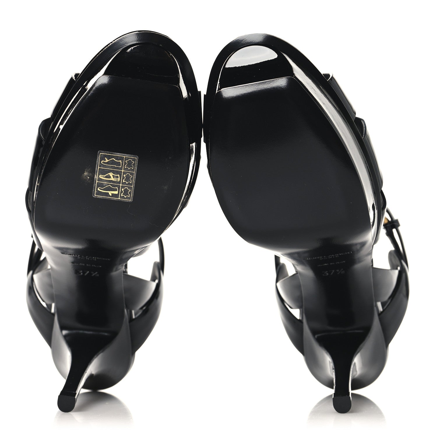 Saint Laurent Patent Tribute 75 Platform Sandals 37.5 Black 6 of 9