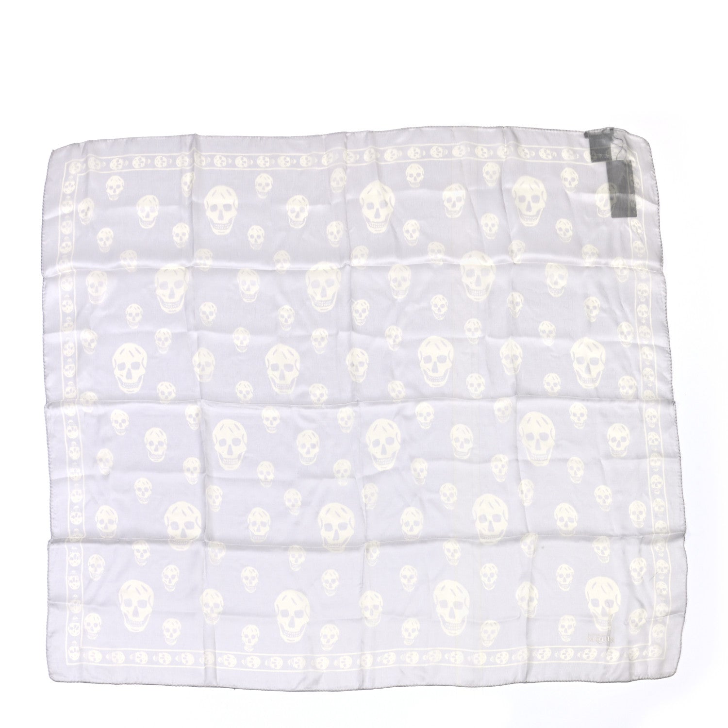 Alexander McQueen Silk Chiffon Skull Scarf Pearl White 1 of 4