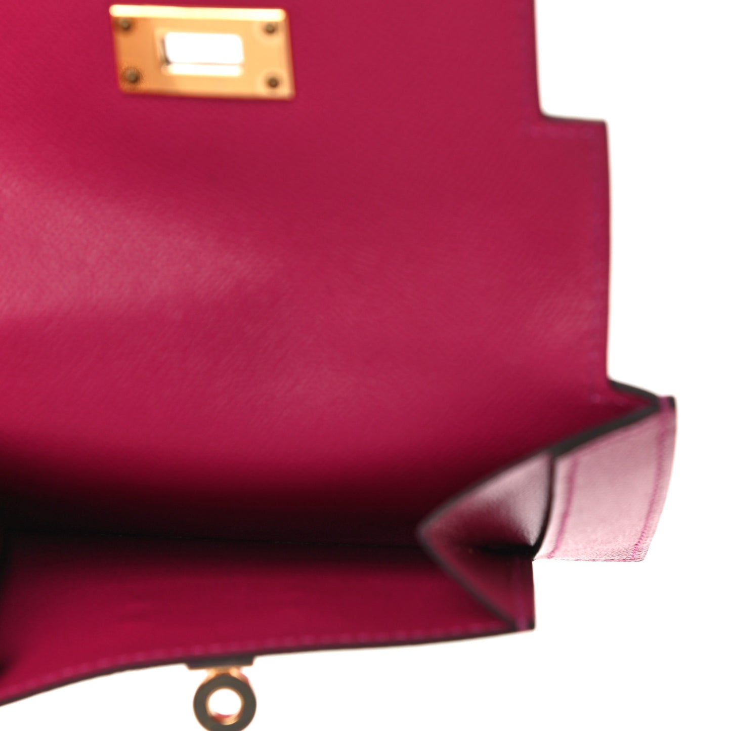 Madame Calfskin Kelly Pocket Compact Wallet Rose Pourpre