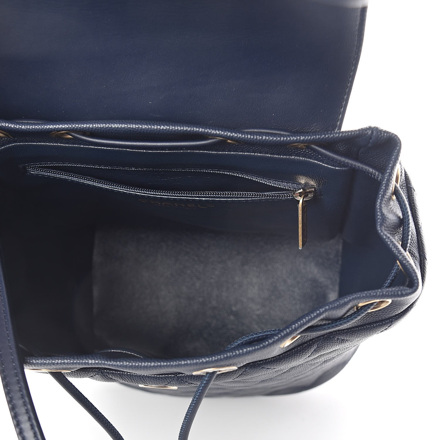 Chanel Caviar Quilted Filigree Backpack Navy 5 of 10