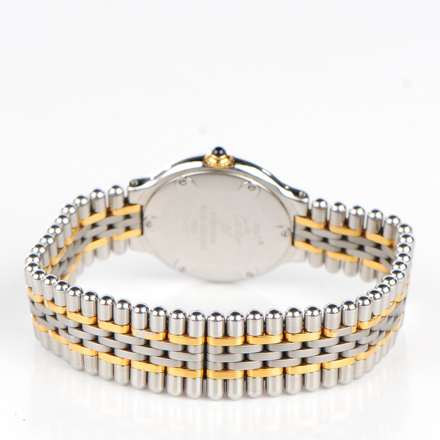 Cartier Stainless Steel 18K Yellow Gold 28mm Must De 21 Bullet Link Quartz Watch 7 of 11