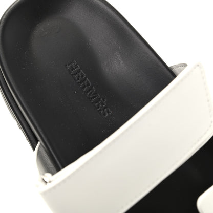 Hermes Calfskin Womens Chypre Sandals 36 White 8 of 12