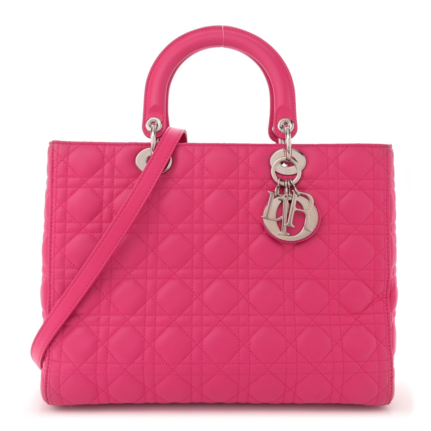 Lambskin Cannage Large Lady Dior Pink
