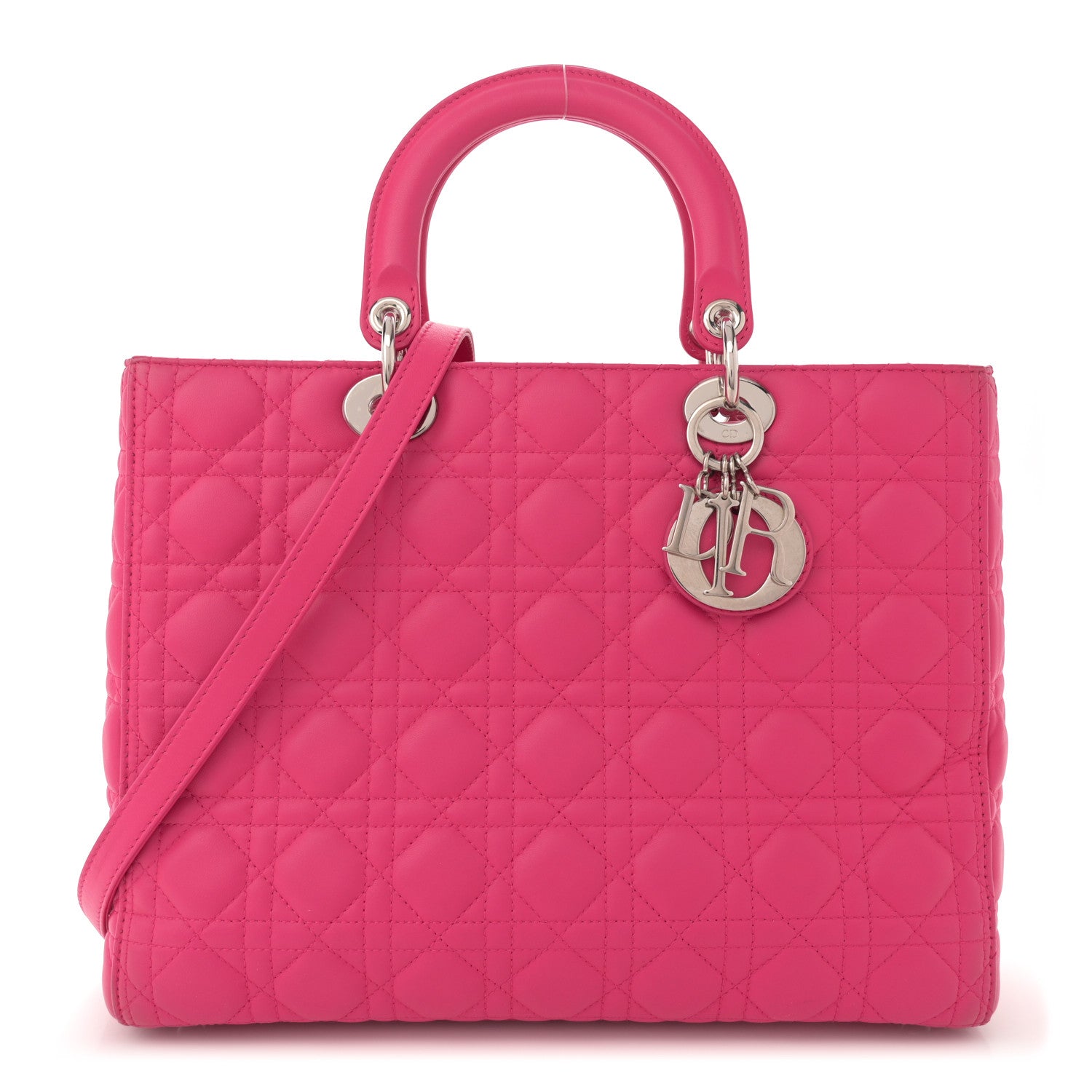 Christian Dior Lambskin Cannage Large Lady Dior Pink 1 of 13