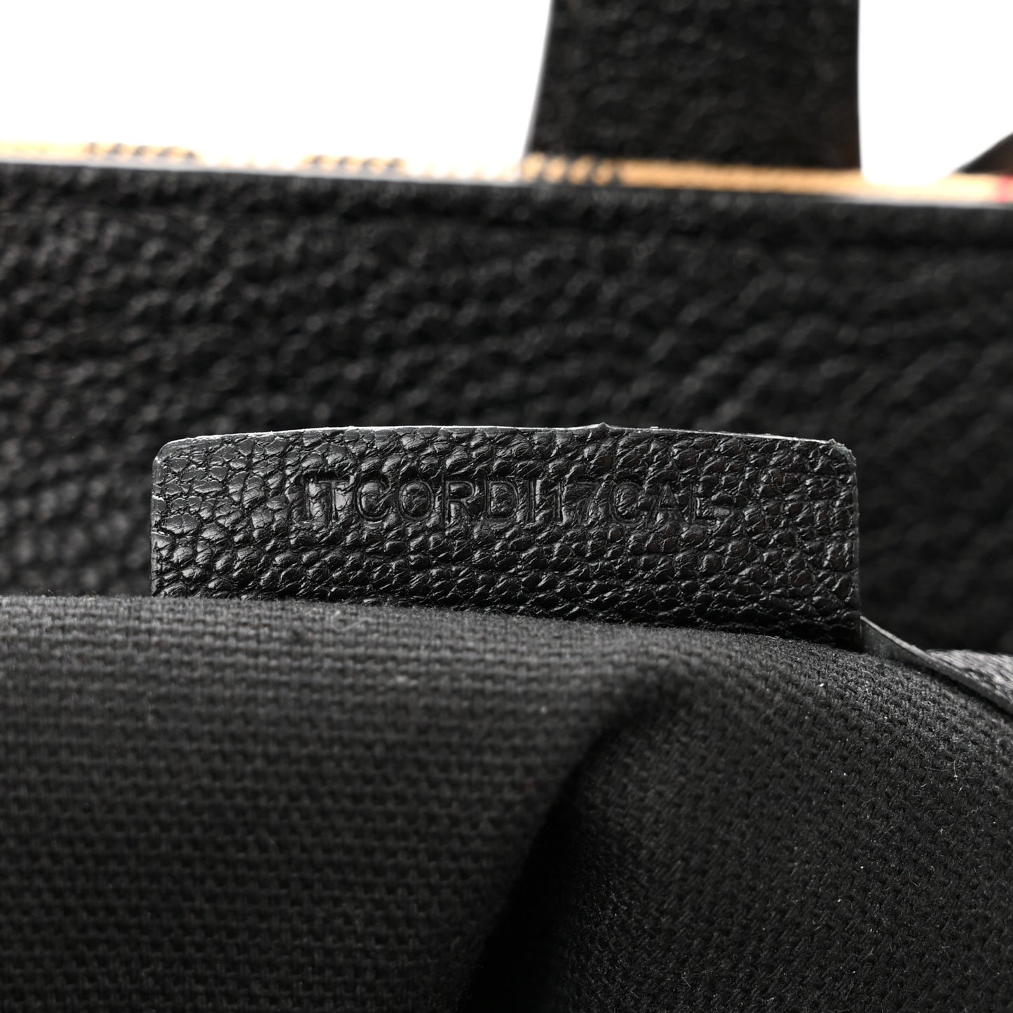 Goatskin Vintage Check Medium Banner Tote Black