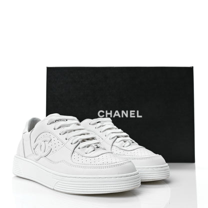 Chanel Calfskin CC Womens Sneakers 36 White 9 of 9
