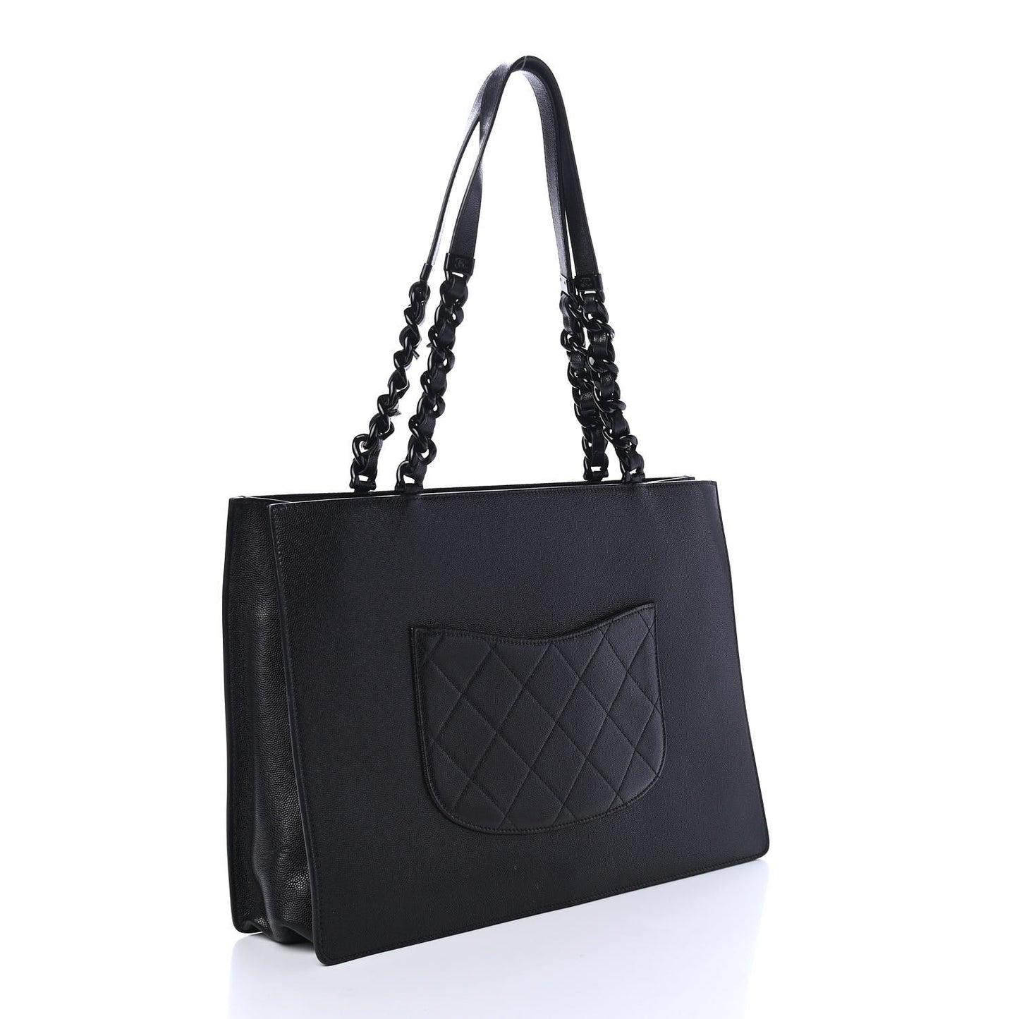 Caviar Quilted My Everything Large Shopping Tote Black
