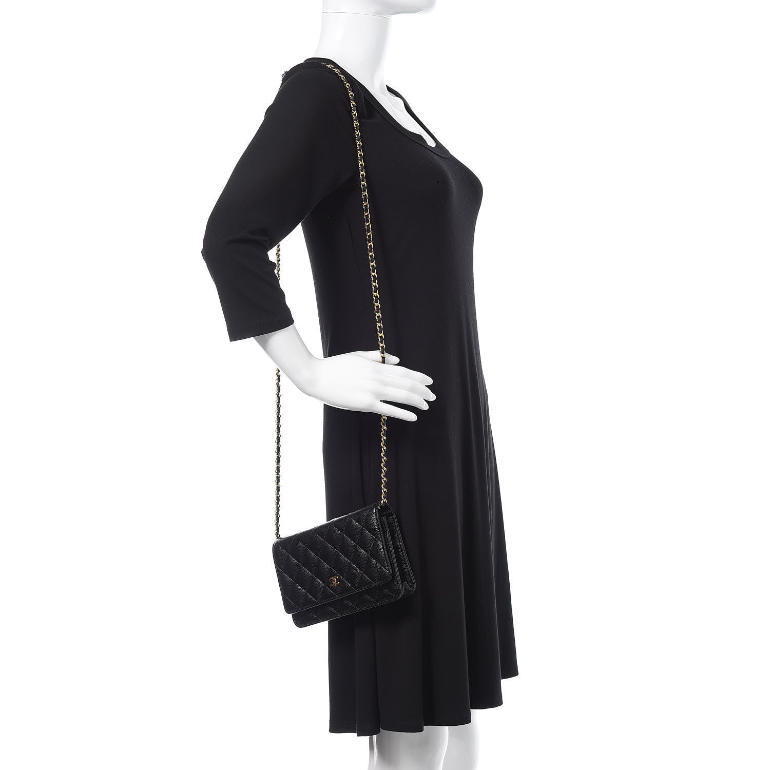 Chanel Caviar Quilted Wallet On Chain WOC Black 2 of 11