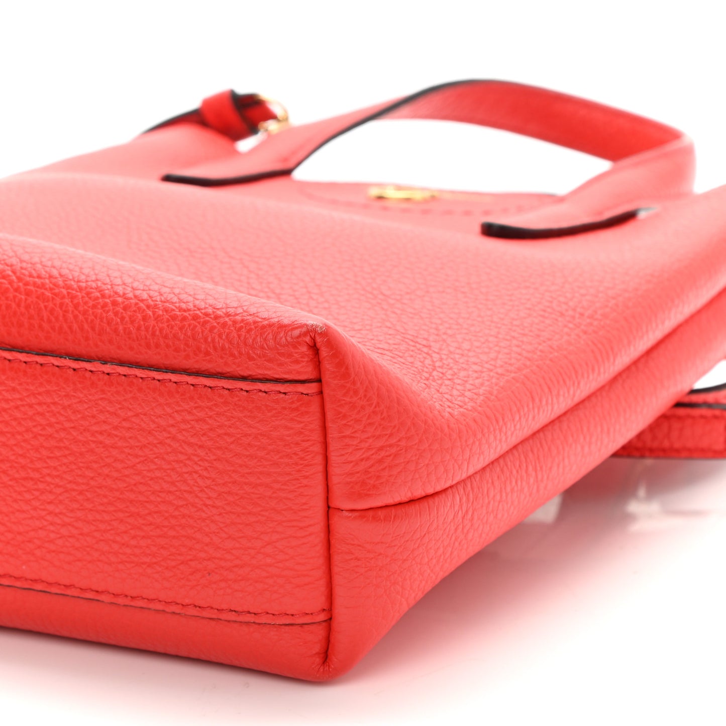 Tumbled Calfskin Gancini Mini Bag Candy Apple Red