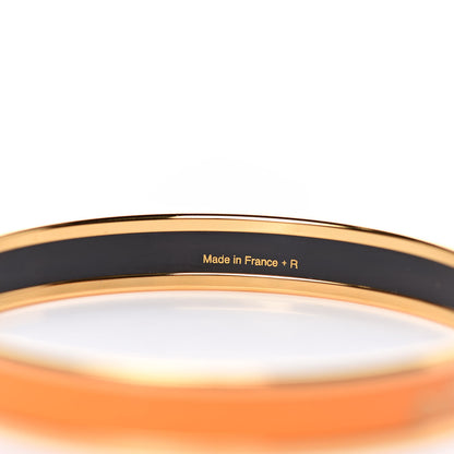 Hermes Enamel Printed Narrow Caleche Bracelet 70 Orange 5 of 5