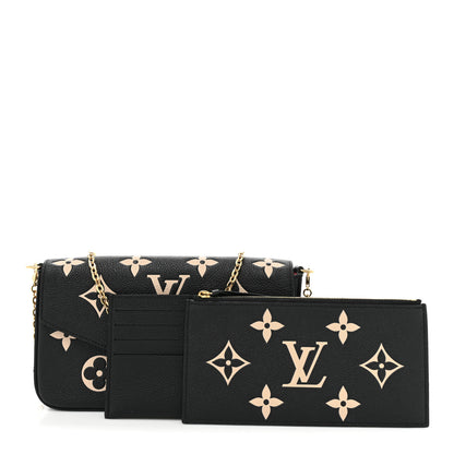 Louis Vuitton Empreinte Monogram Giant Felicie Pochette Black Beige 1 of 14