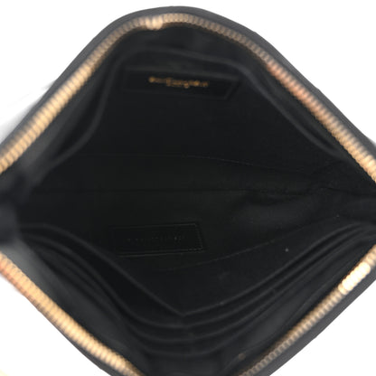 Saint Laurent Calfskin Matelasse Chevron Monogram A5 Wristlet Black 5 of 13