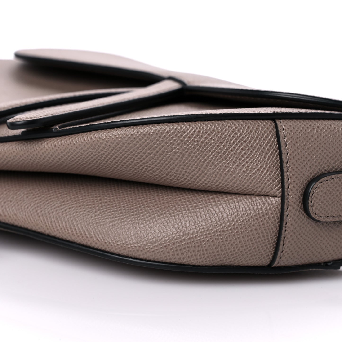 Grained Calfskin Saddle Bag Warm Taupe
