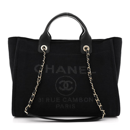 Chanel Mixed Fibers Small Deauville Tote Black 1 of 14