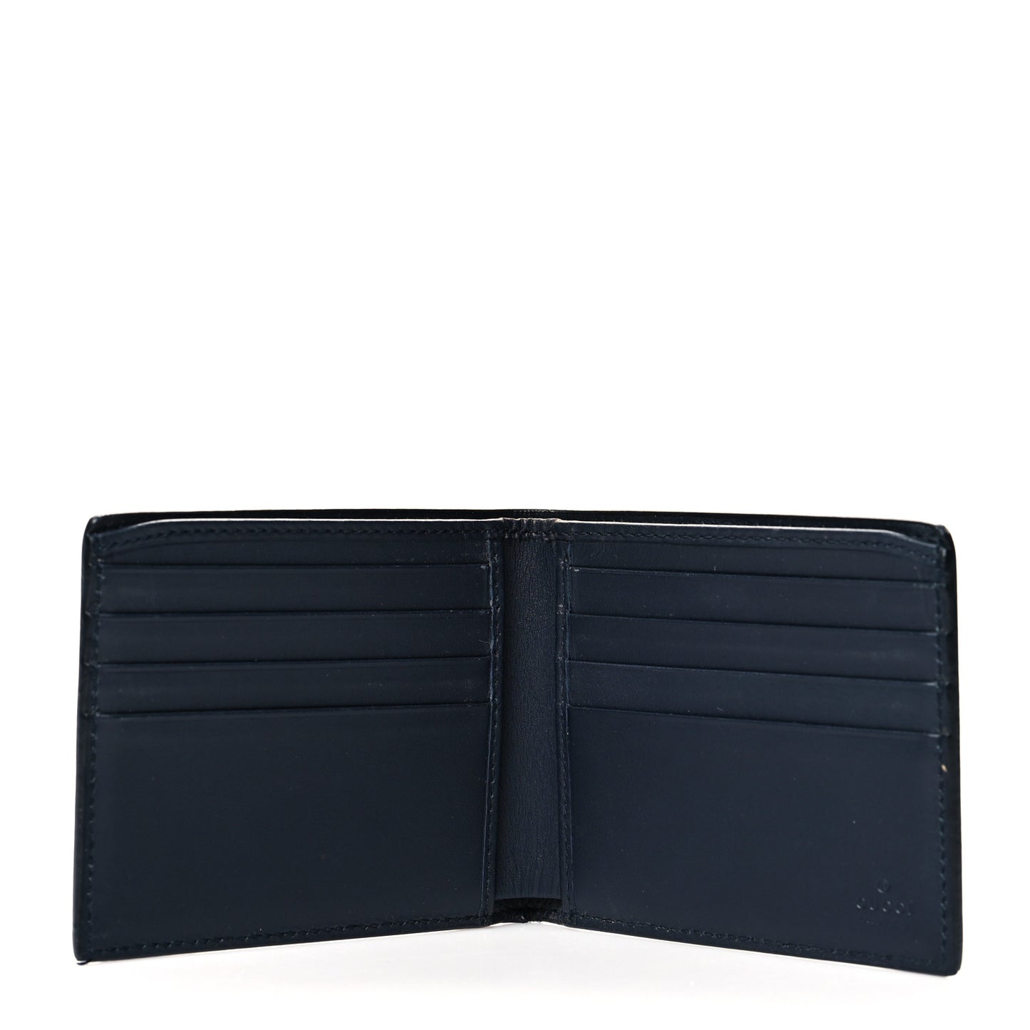 GG Supreme Monogram Blooms Bi-Fold Wallet Beige Blue Navy