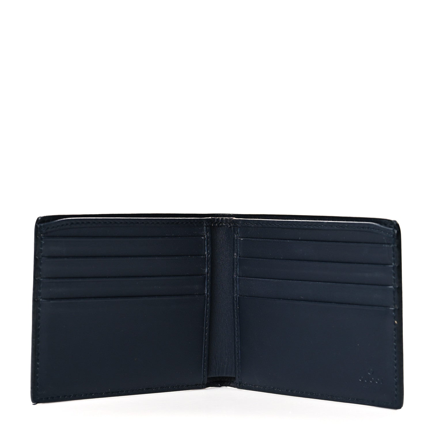 Gucci GG Supreme Monogram Blooms Bi-Fold Wallet Beige Blue Navy 4 of 8