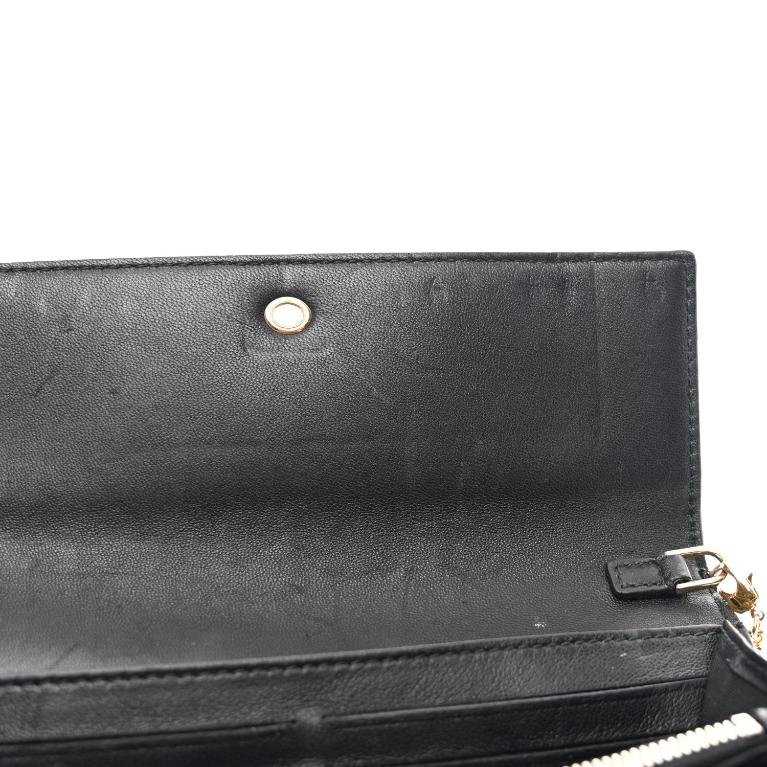 Alexander McQueen Calfskin Studded Skull Wallet on Chain Black