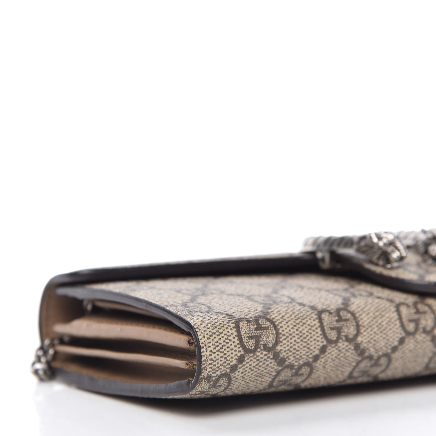 Gucci GG Supreme Monogram Dionysus Chain Clutch Wallet Beige Taupe 6 of 9