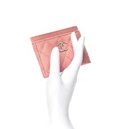 Chanel Iridescent Caviar Quilted Card Holder Pink 2 of 9