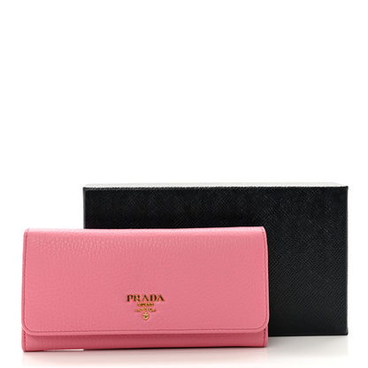 Prada Vitello Phenix Continental Flap Wallet Begonia 3 of 8