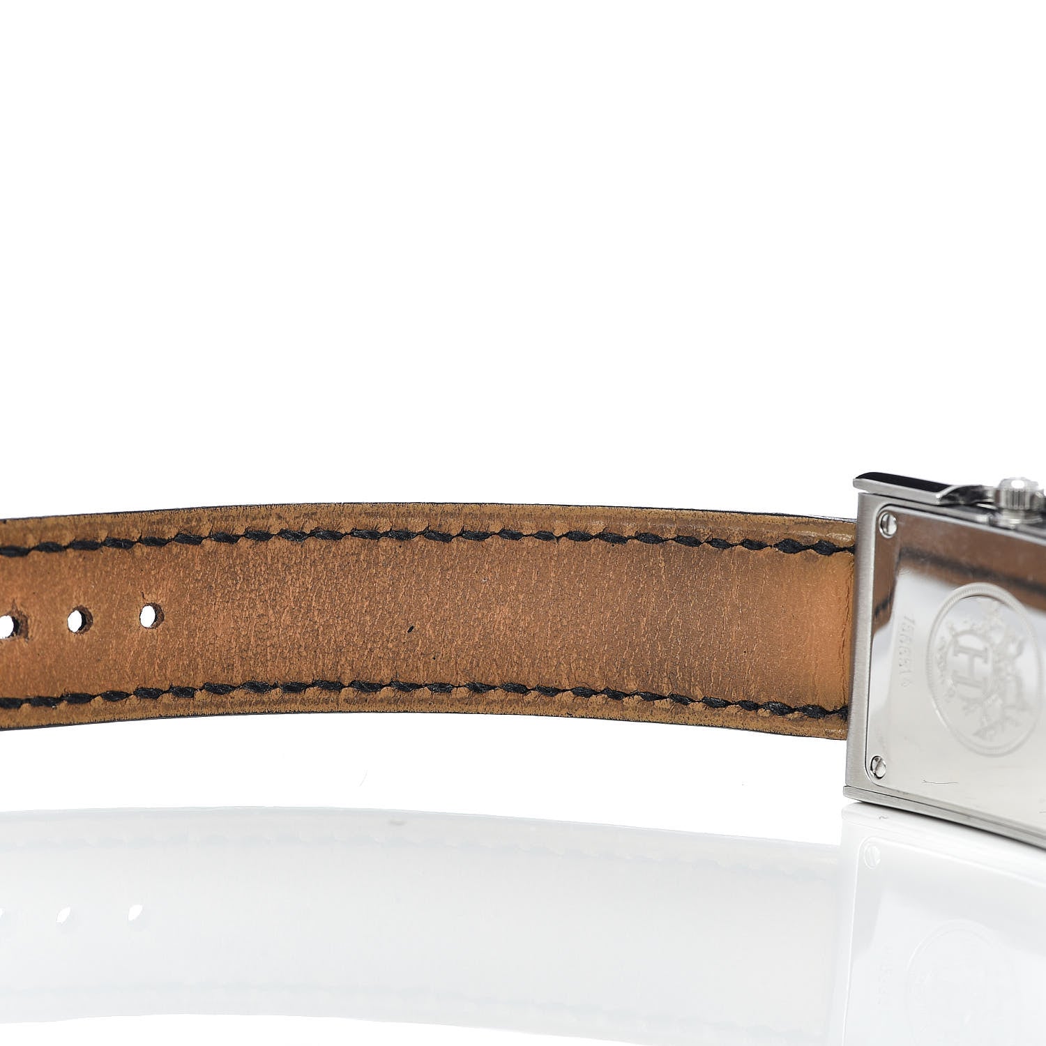 Hermes Stainless Steel Barenia 22mm Belt Quartz Watch Noir 7 of 9