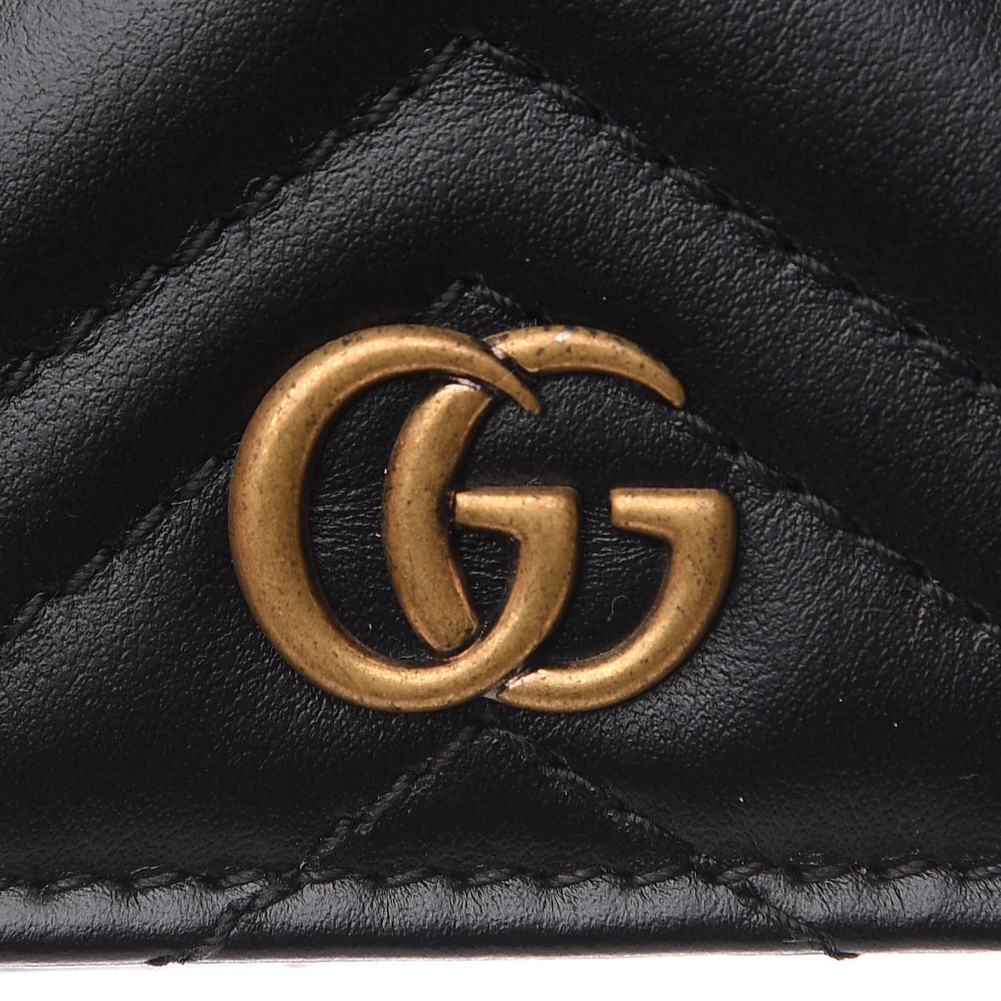 Calfskin Matelasse GG Marmont Card Case Wallet Black