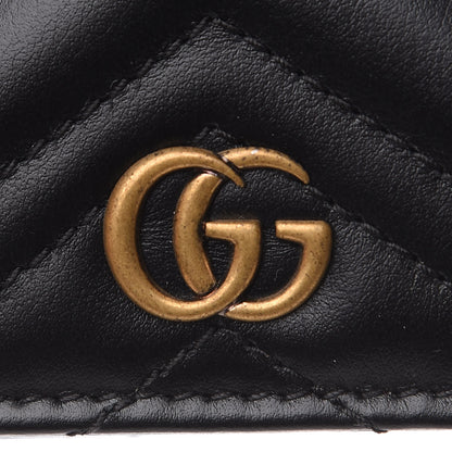 Gucci Calfskin Matelasse GG Marmont Card Case Wallet Black 7 of 8