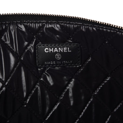 Chanel Lambskin Patent Quilted Large Cosmetic Case Black 6 of 7