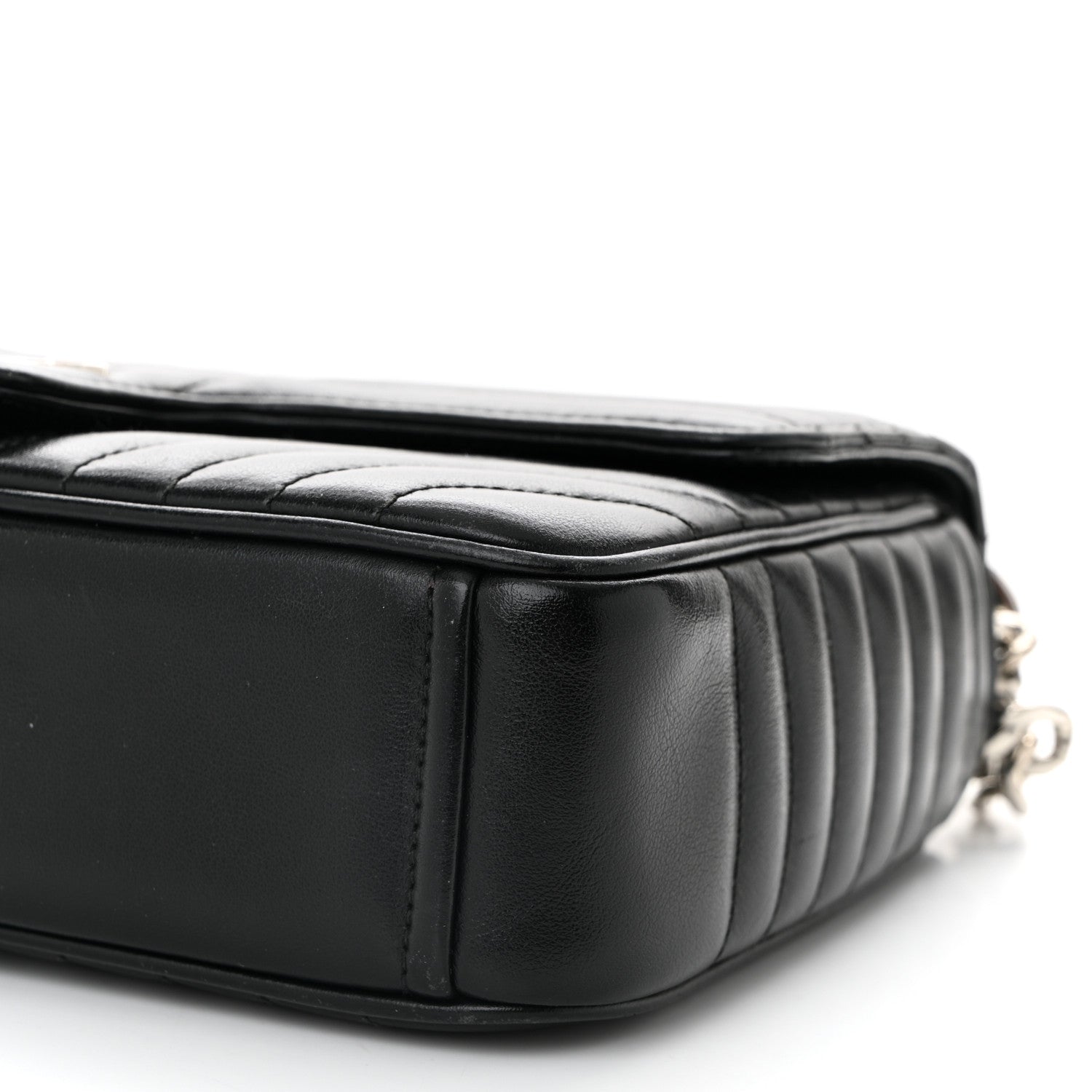 Prada Soft Calfskin Impunture Diagramme Medium Chain Flap Shoulder Bag Black 10 of 10