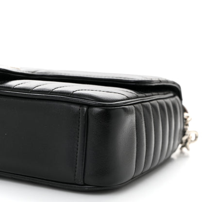 Prada Soft Calfskin Impunture Diagramme Medium Chain Flap Shoulder Bag Black 10 of 10