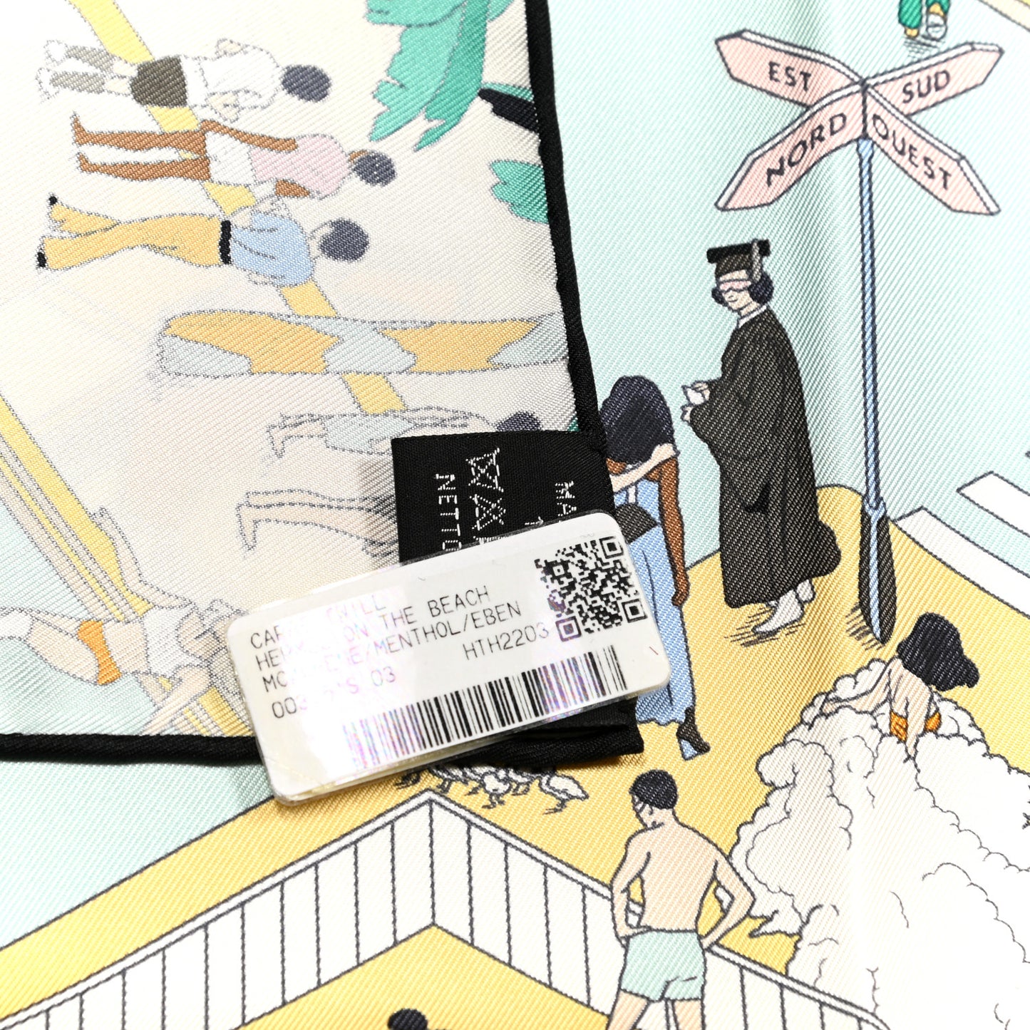 Silk On The Beach Scarf 90 Creme Menthol Ebene