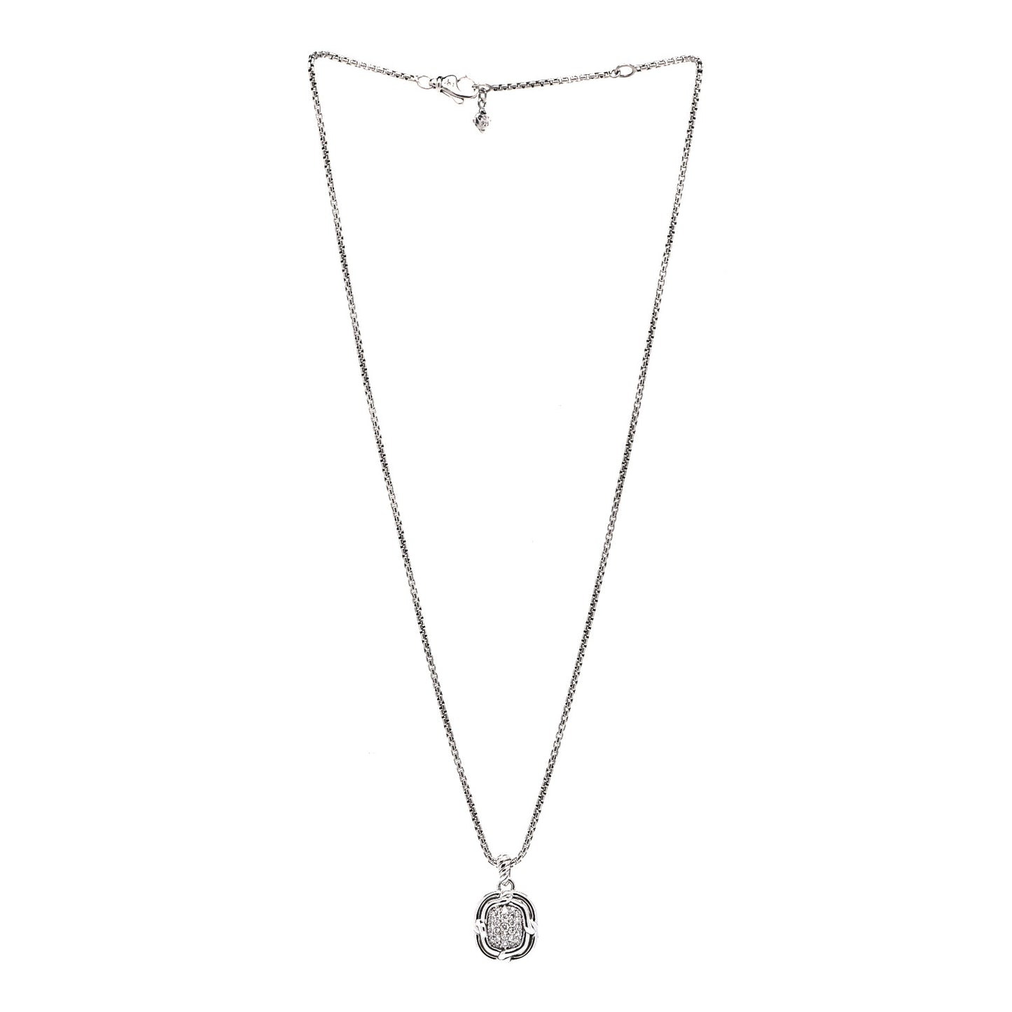 Sterling Silver Diamond 10mm Labyrinth Pendant Necklace