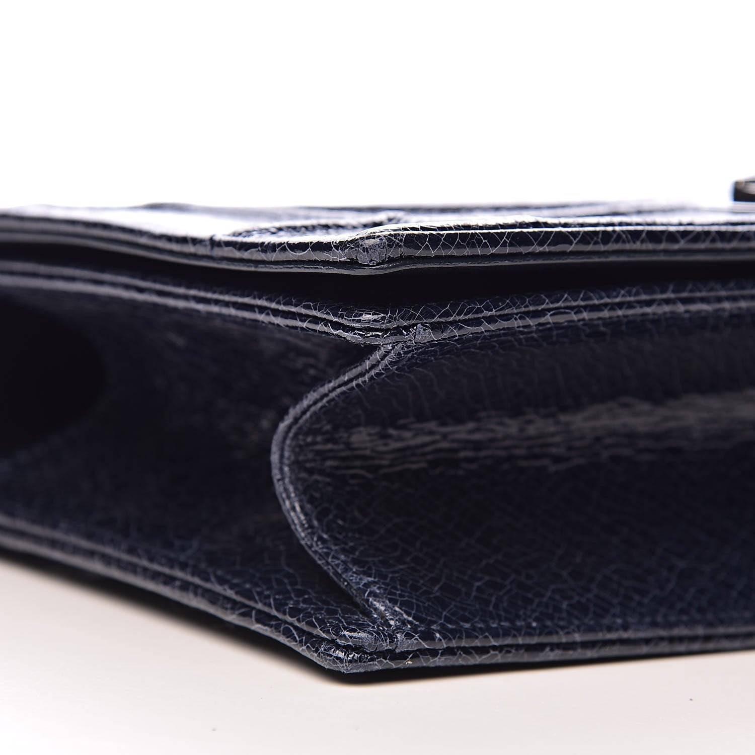 Christian Dior Crackled Deerskin Medium Diorama Flap Bag Navy 9 of 11