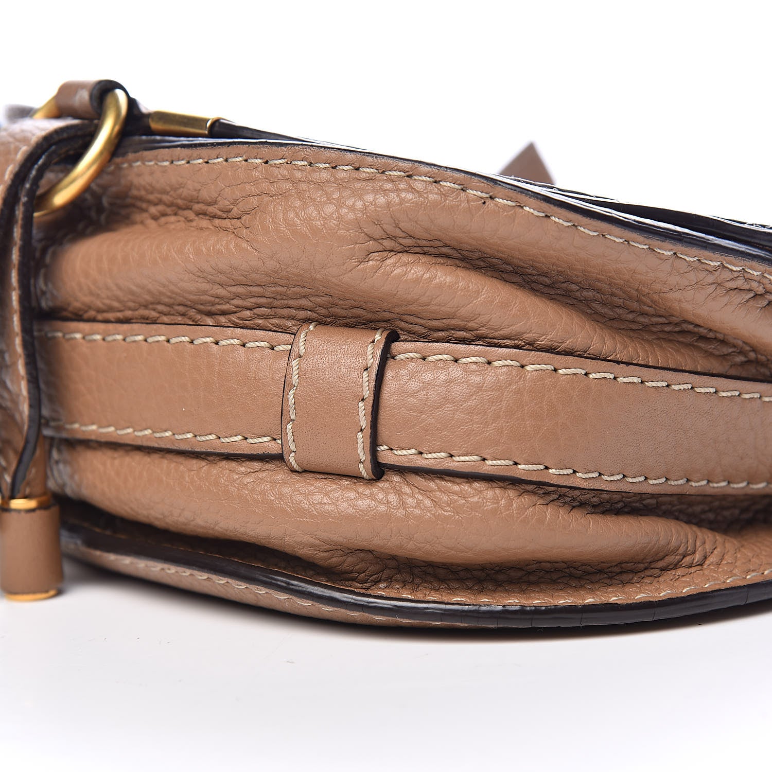 Chloe Calfskin Mini Marcie Round Crossbody Bag Nut 12 of 13