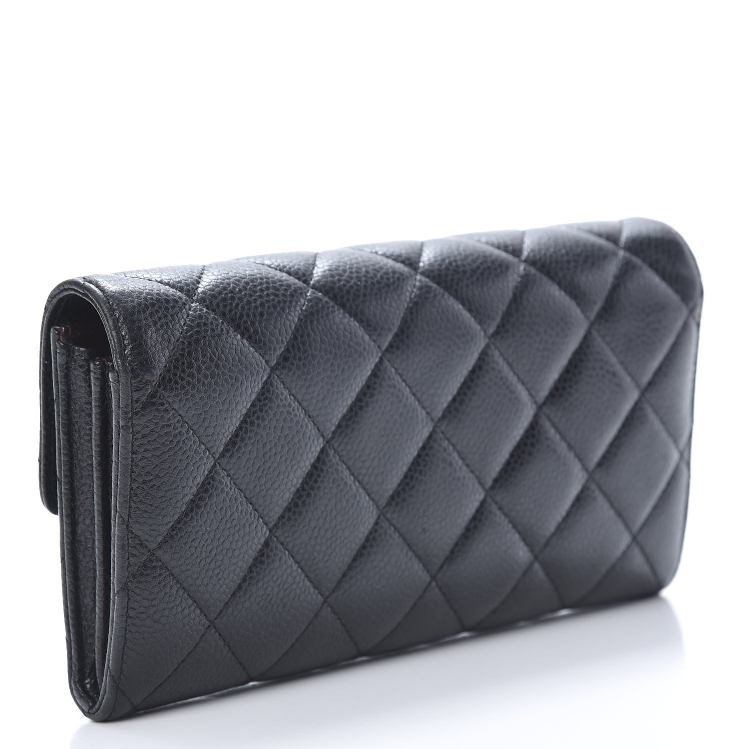 Chanel Caviar Quilted Large Gusset Flap Wallet Black 3 of 11