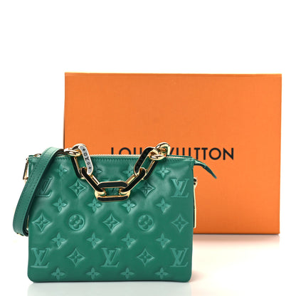 Louis Vuitton Lambskin Embossed Monogram Coussin BB Emeraude 10 of 10