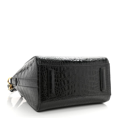 Givenchy Calfskin Crocodile Embossed Mini Antigona Black 4 of 8