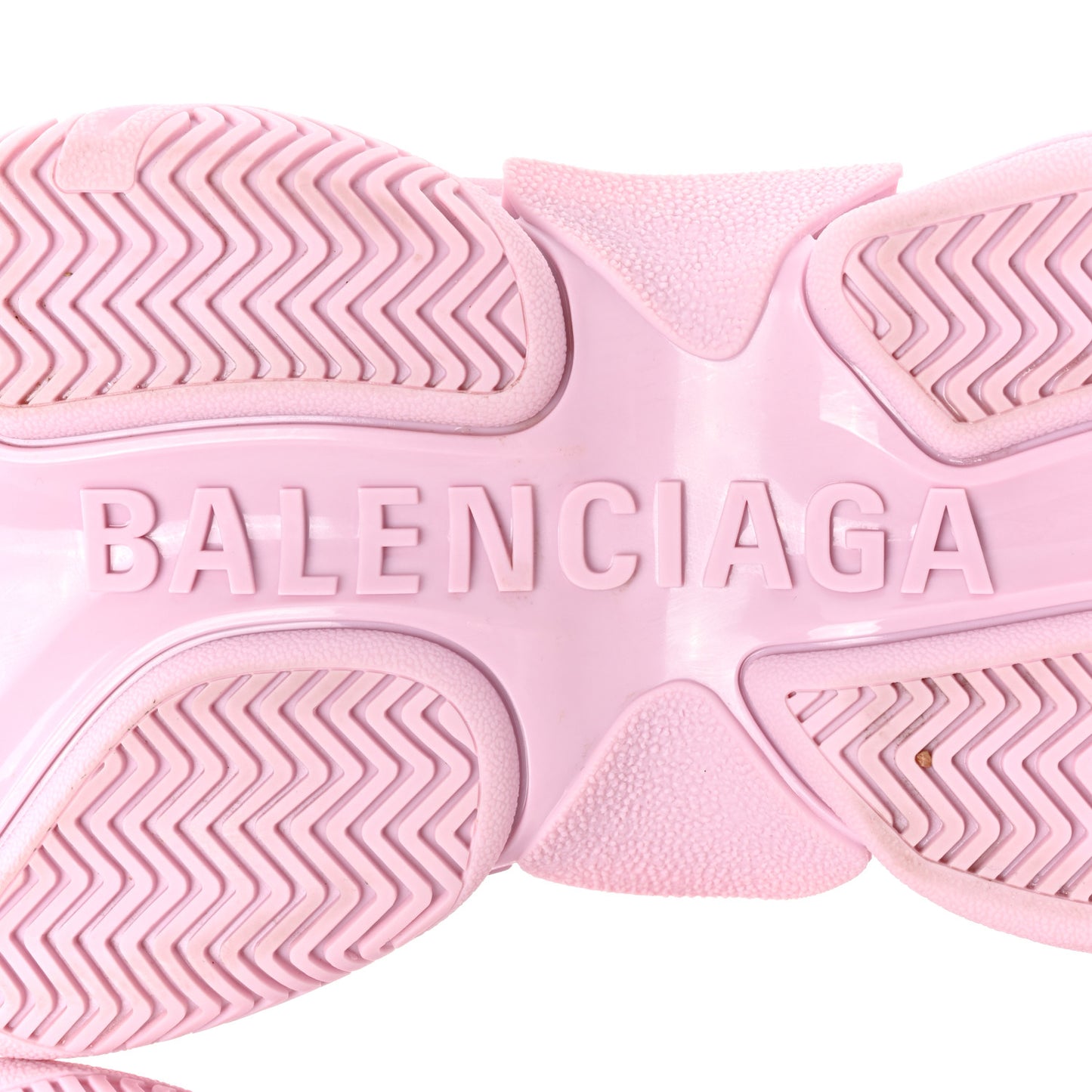 Technical Fabric Mesh Allover Logo Womens Triple S Sneakers 38 Pink White
