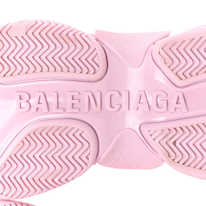 Balenciaga Technical Fabric Mesh Allover Logo Womens Triple S Sneakers 38 Pink White 7 of 9