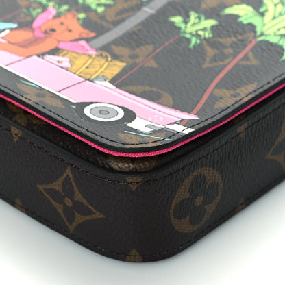 Louis Vuitton Monogram 2021 Christmas Animation Hollywood Pochette Felicie Chain Wallet Fuchsia 9 of 9