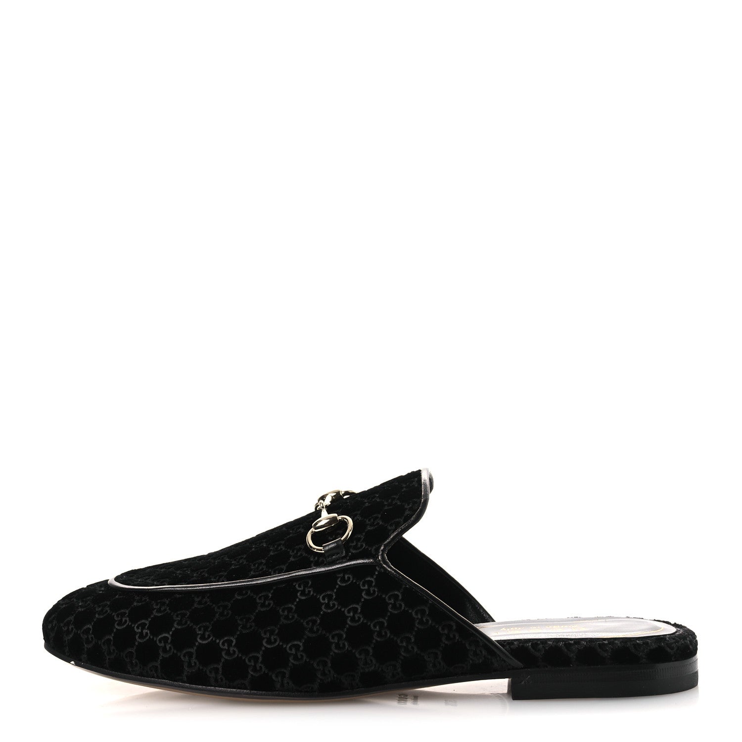 Gucci Velvet GG Monogram Womens Princetown Slippers 37.5 Black 1 of 12